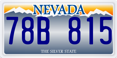 NV license plate 78B815