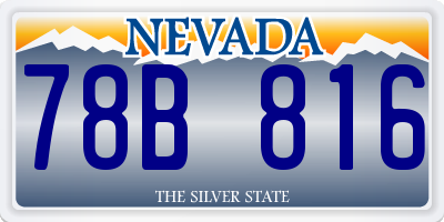 NV license plate 78B816