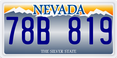 NV license plate 78B819