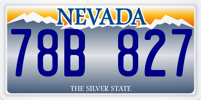 NV license plate 78B827