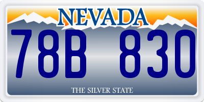 NV license plate 78B830