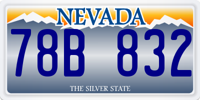 NV license plate 78B832