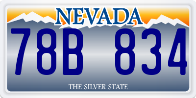 NV license plate 78B834
