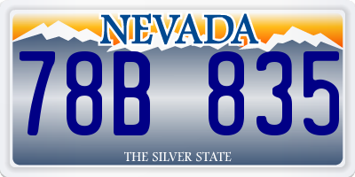 NV license plate 78B835