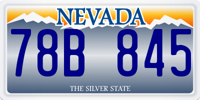 NV license plate 78B845