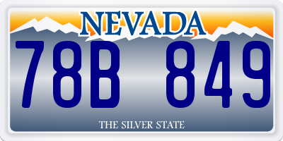 NV license plate 78B849