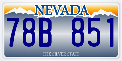 NV license plate 78B851