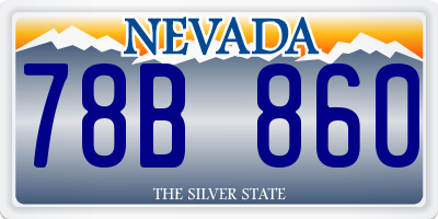 NV license plate 78B860