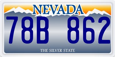 NV license plate 78B862