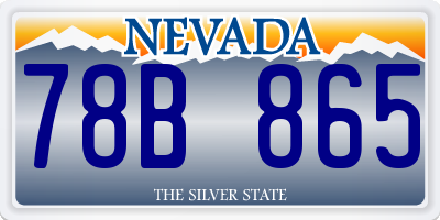 NV license plate 78B865