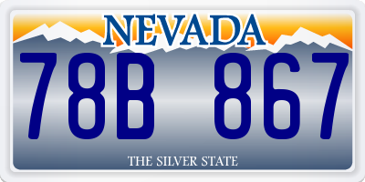 NV license plate 78B867