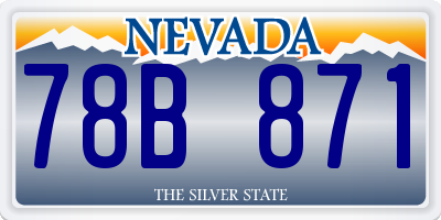 NV license plate 78B871