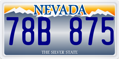 NV license plate 78B875