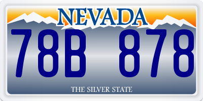 NV license plate 78B878