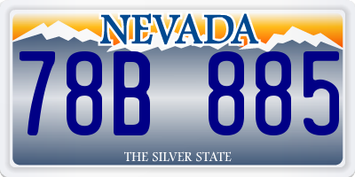NV license plate 78B885