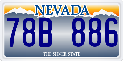 NV license plate 78B886