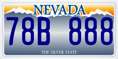 NV license plate 78B888