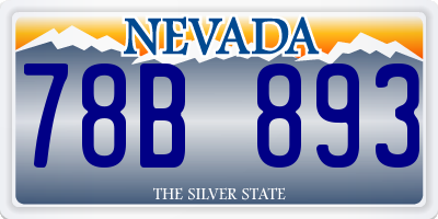 NV license plate 78B893