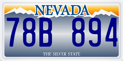 NV license plate 78B894