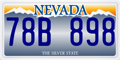 NV license plate 78B898