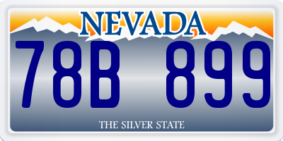NV license plate 78B899