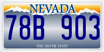 NV license plate 78B903