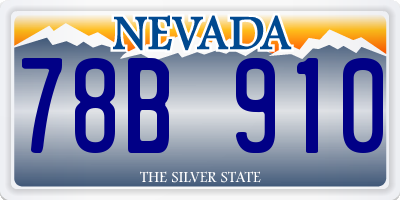 NV license plate 78B910
