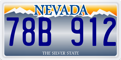 NV license plate 78B912