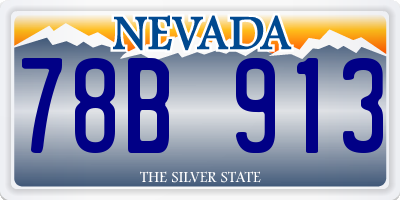NV license plate 78B913