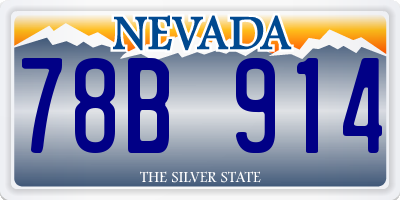 NV license plate 78B914