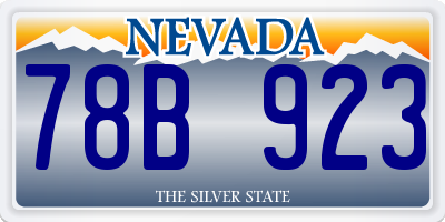NV license plate 78B923