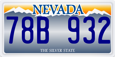 NV license plate 78B932