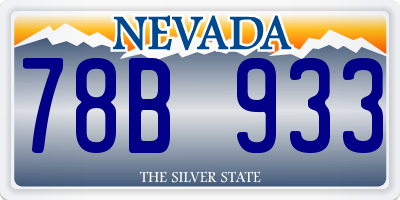 NV license plate 78B933
