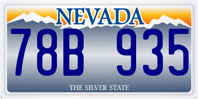 NV license plate 78B935