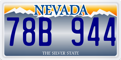 NV license plate 78B944