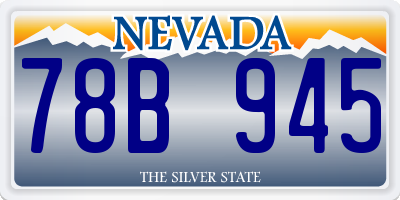 NV license plate 78B945