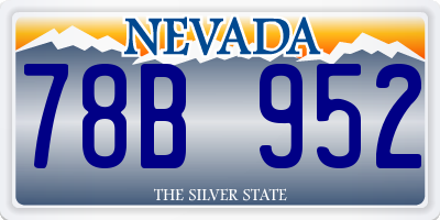 NV license plate 78B952