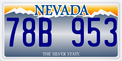 NV license plate 78B953