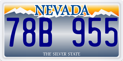 NV license plate 78B955