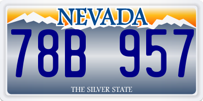 NV license plate 78B957