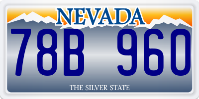 NV license plate 78B960