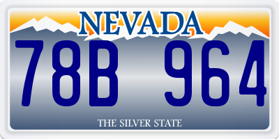 NV license plate 78B964