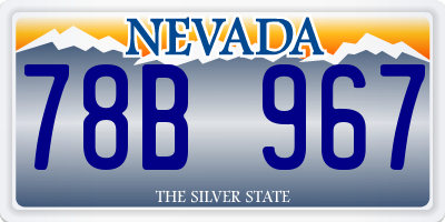 NV license plate 78B967