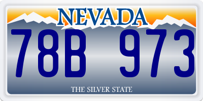 NV license plate 78B973