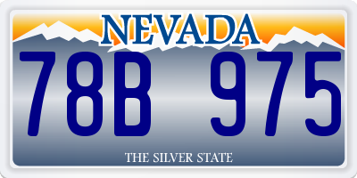 NV license plate 78B975