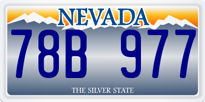 NV license plate 78B977
