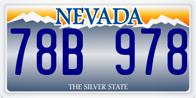 NV license plate 78B978