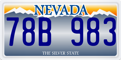 NV license plate 78B983