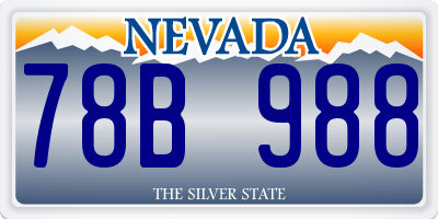 NV license plate 78B988