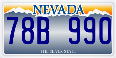 NV license plate 78B990